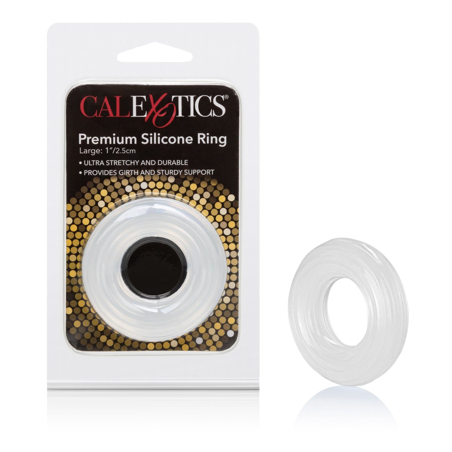 CalExotics Premium Silicone Ring - Large - Clear - Ultra-Stretchy and Seamless