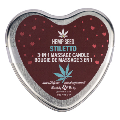 Earthly Body 3 in 1 Hemp Seed Massage Candle - Moisturizing and Relaxing - 4.07oz