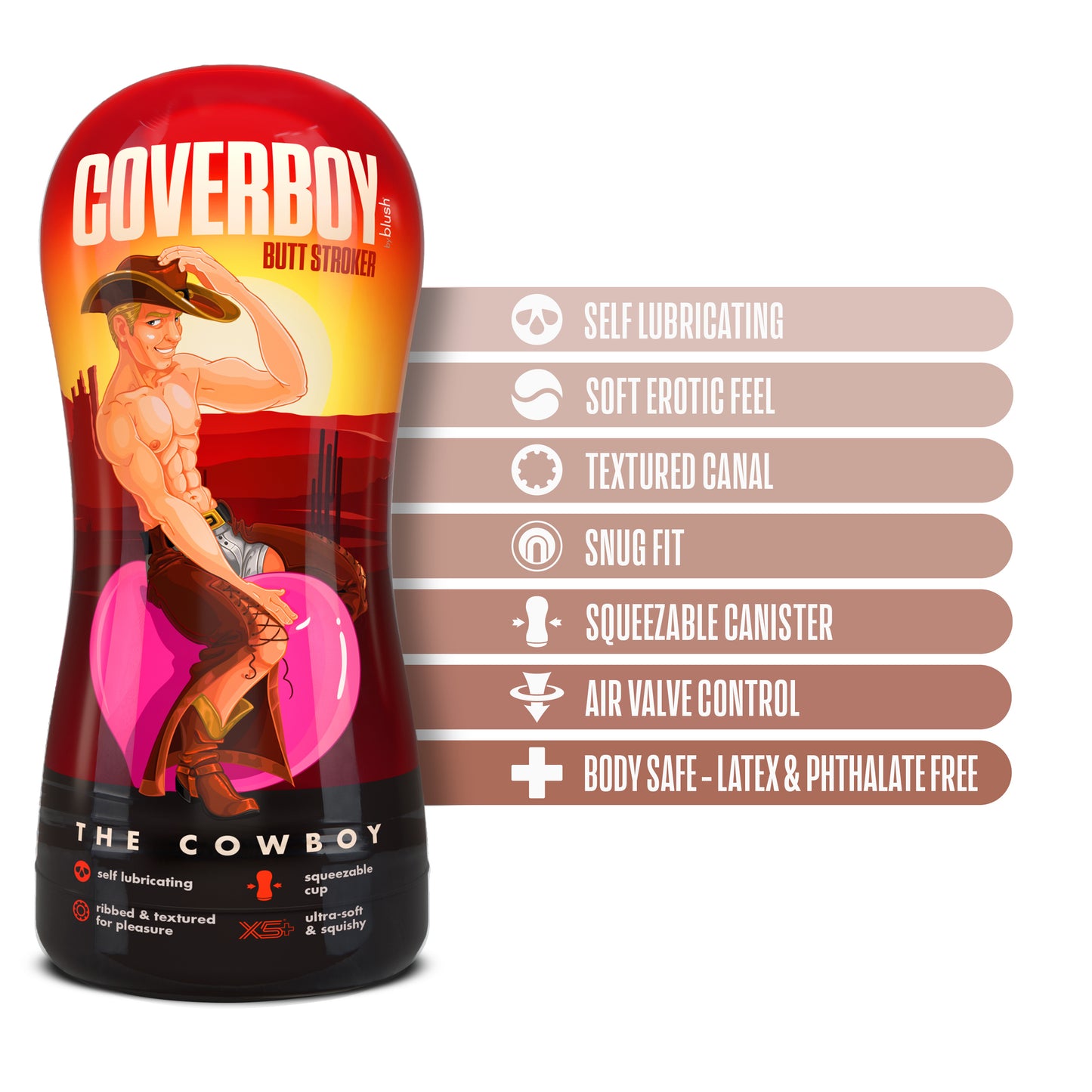 Coverboy Cowboy Self Lubricating Stroker - Beige