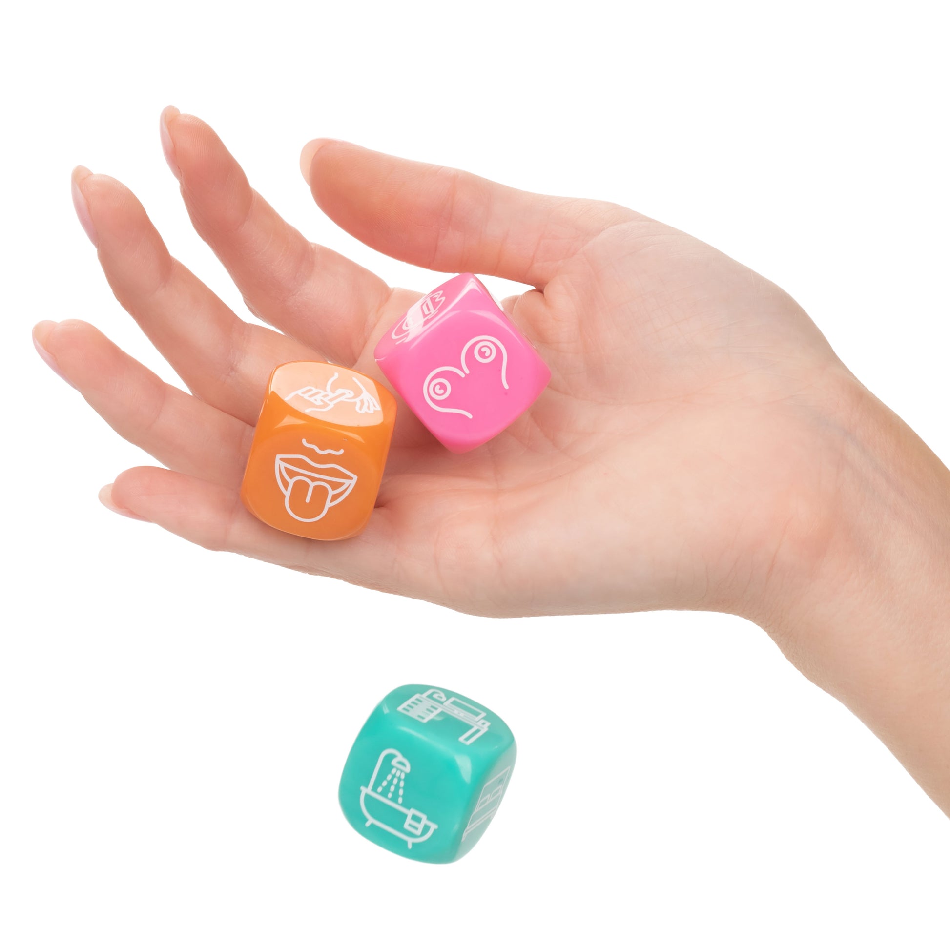 CalExotics Naughty Bits Roll With It Icon-Based Sex Dice Game – Multi-Color