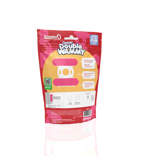 Screaming O 4B Double Wammy Vibrating Ring – Red