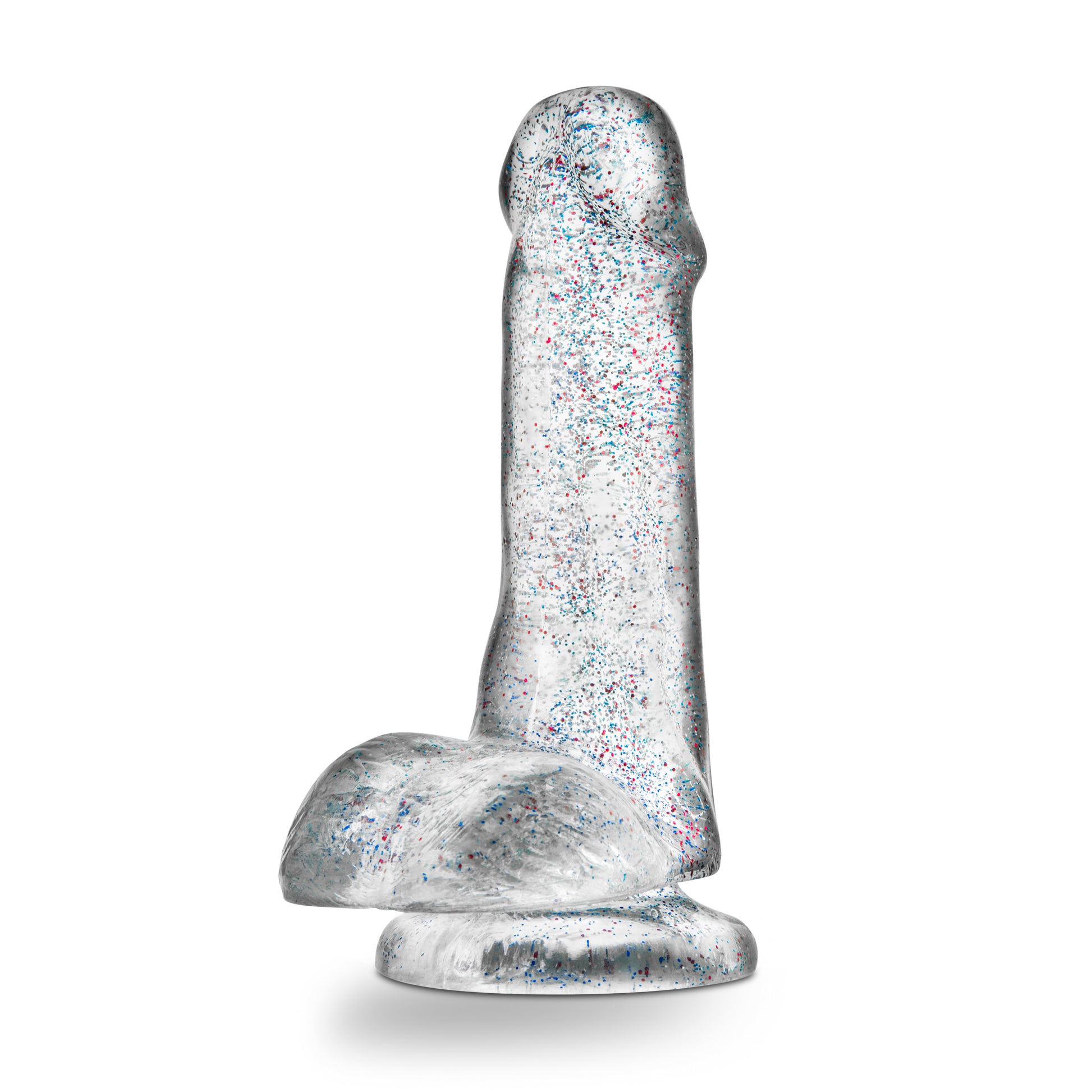 Blush Naturally Yours 6 Inch Glitter Dong - Flexible Suction Cup Toy - Sparkling Clear