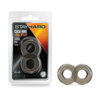 Blush Stay Hard Cock Ring and Ball Strap – Black