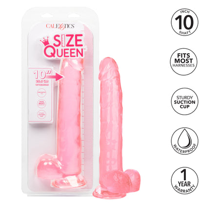 CalExotics Size Queen 10-Inch Dildo with Suction Cup Base - Pink