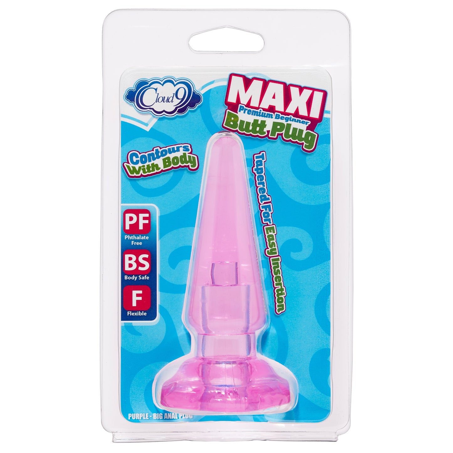 Cloud 9 Maxi Butt Plug – Tapered Anal Plug – Purple