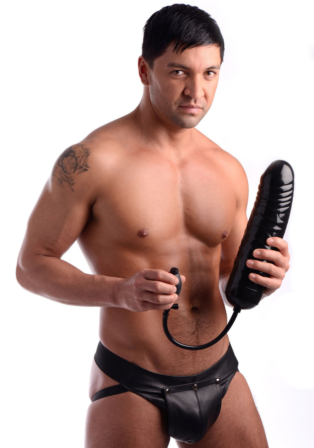 XR Brands XXL Inflatable Dildo - Black - 12.5 inches Length