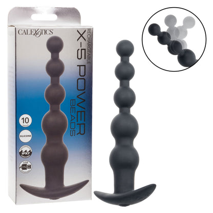 CalExotics Rechargeable X-5 Power Beads - Multi-Speed Vibrating Probe - Black