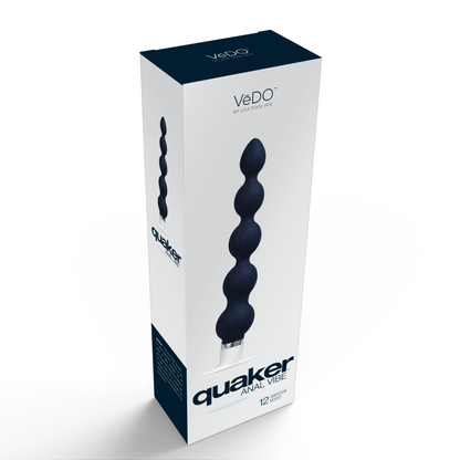 Quaker Anal Vibe - Just Black - Anal Vibrator with 12 Vibration Modes