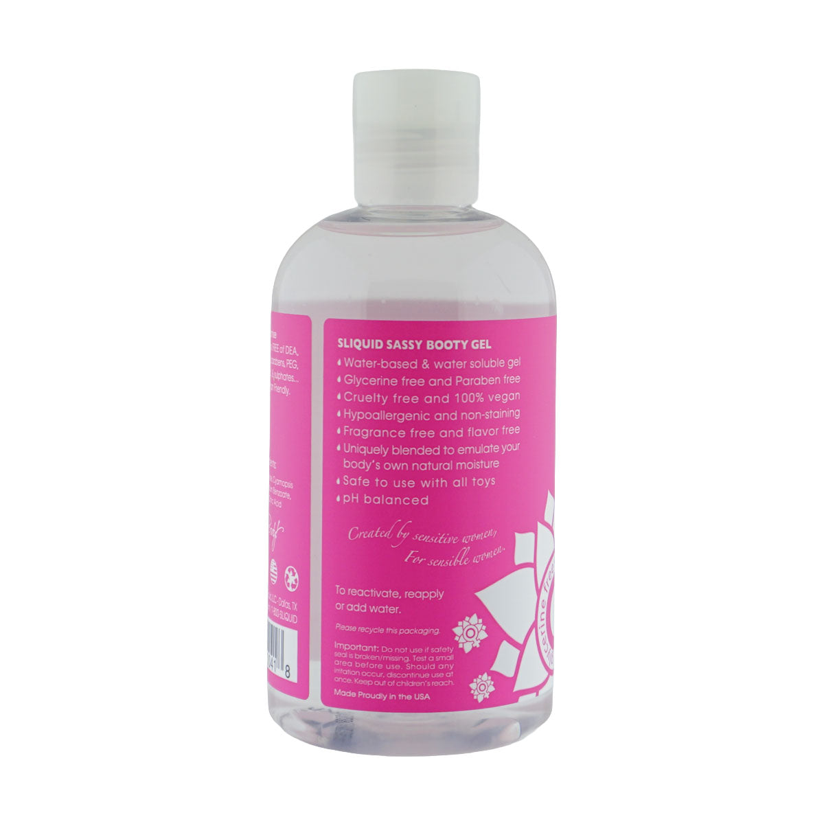 Sliquid Naturals Sassy Water-Based Anal Gel Lubricant – 8.5 Fl. Oz.