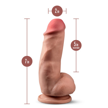 Dr. Skin Plus 7 Inch Girthy Posable Dildo with Balls - Mocha
