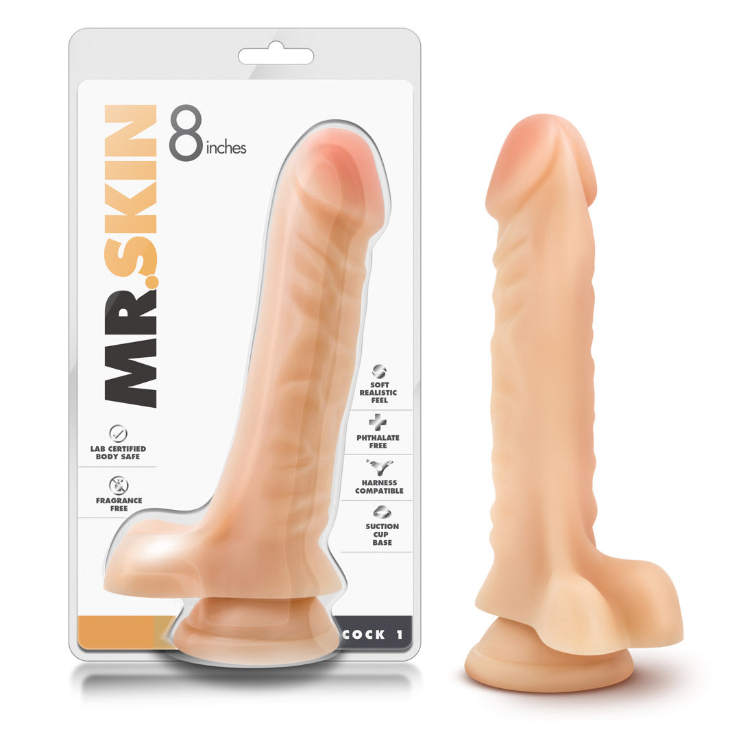 Dr. Skin Cock 1 – 9 Inch Dildo with Suction Cup – Beige