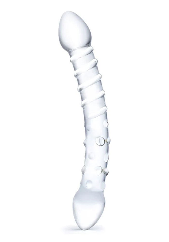 Electric Novelties Double Trouble Glass Dildo – Clear – Dual-Ended for G-spot and P-spot Stimulation
