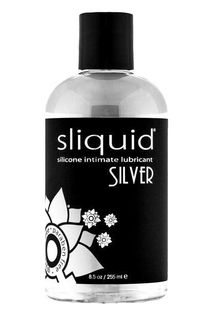 Sliquid Naturals Silver Silicone Personal Lubricant – 8.5 Fl. Oz. Waterproof