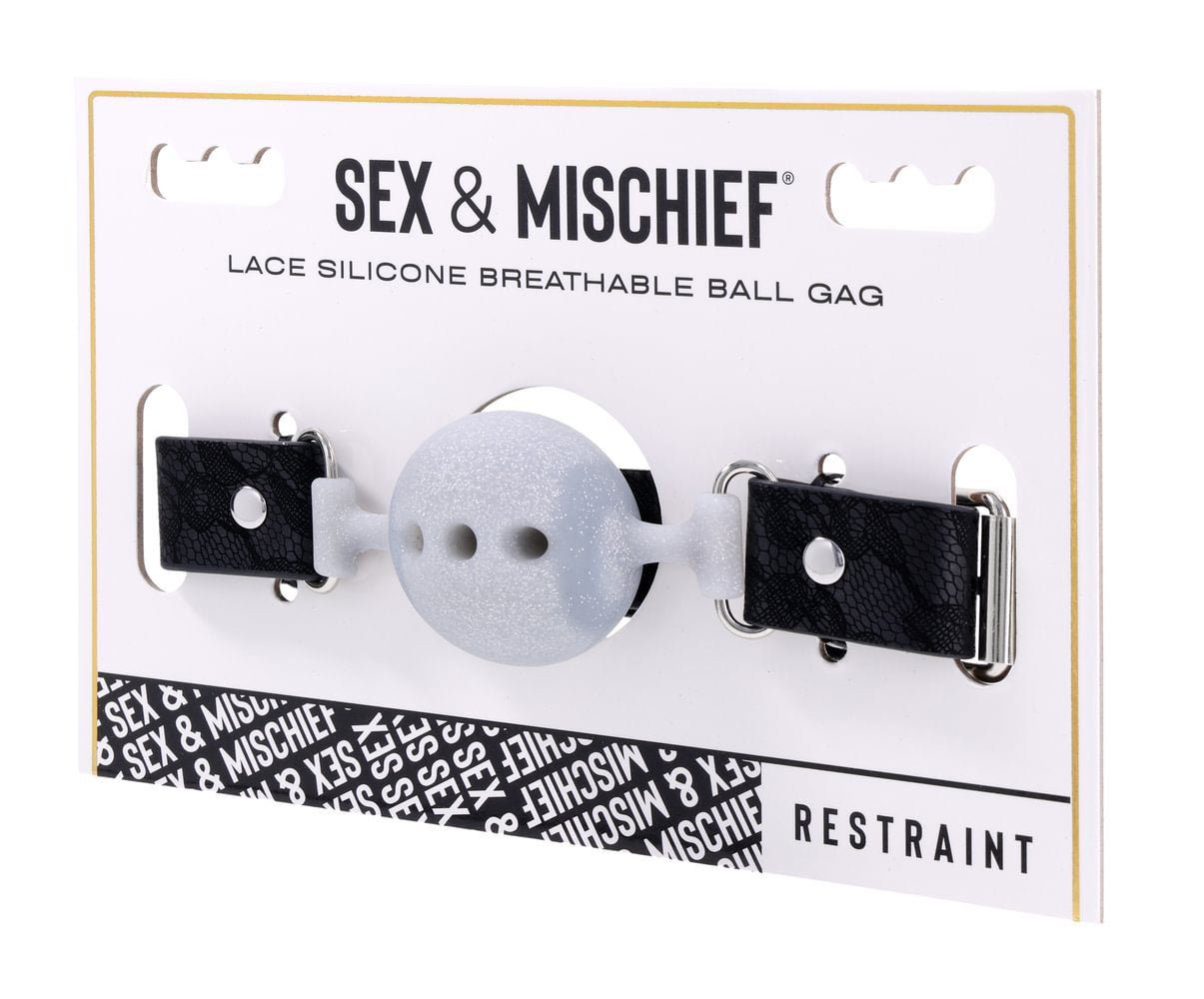 Sportsheets Lace Silicone Breathable Ball Gag – Black