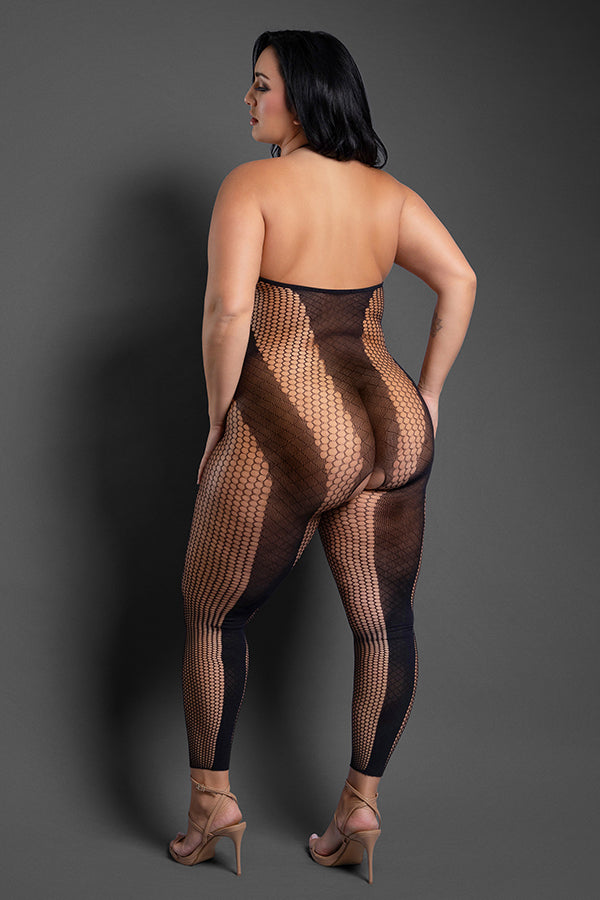 Fantasy Lingerie Make Your Move Footless Open Crotch Bodystocking – Black