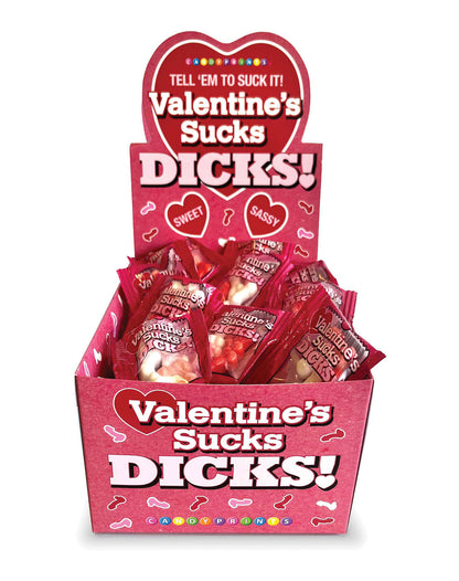 Little Genie Valentines Sucks Dicks Candy Display - 100 Mini Packs - Multi Color