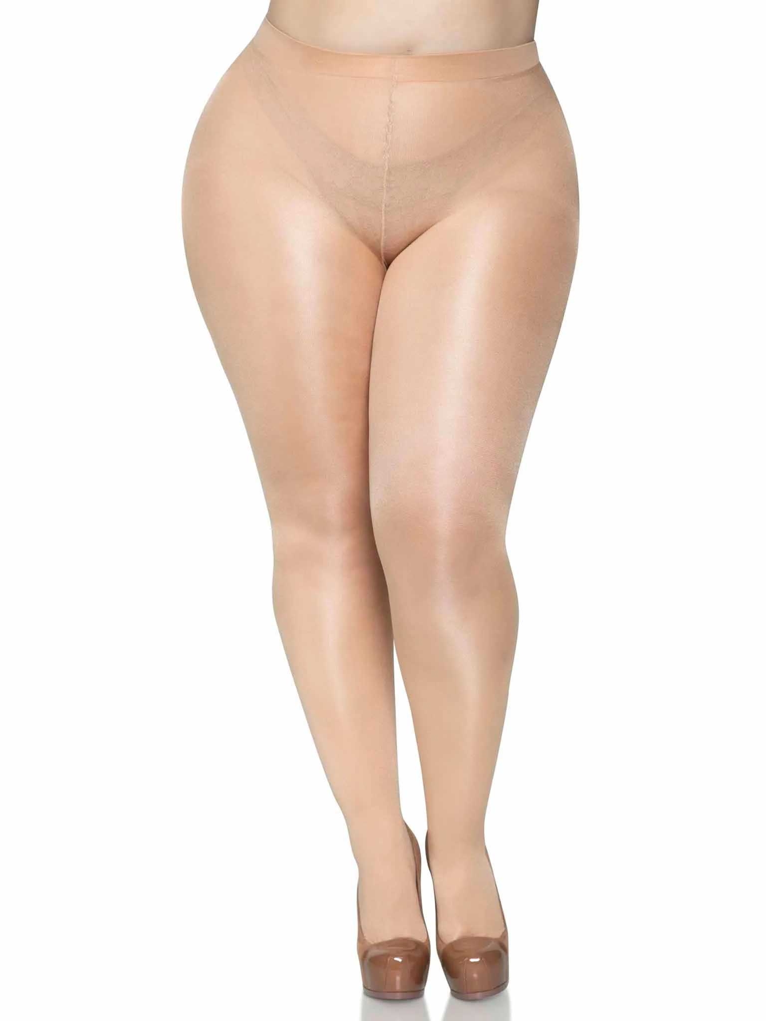 Leg Avenue Suki Plus Size Sheer Tights - Queen Size - Nude