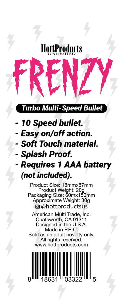 Frenzy Power Bullet – 10 Speed Vibrating Bullet – Black