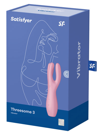 Satisfyer Threesome 3 Vibrator - Multi-Function, Waterproof, Pink