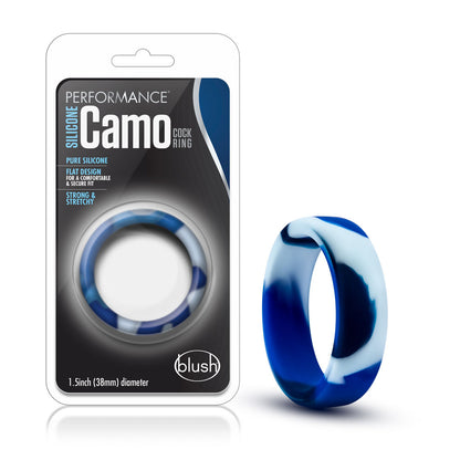 Blush Performance Silicone Camo Cock Ring – Blue Camouflage