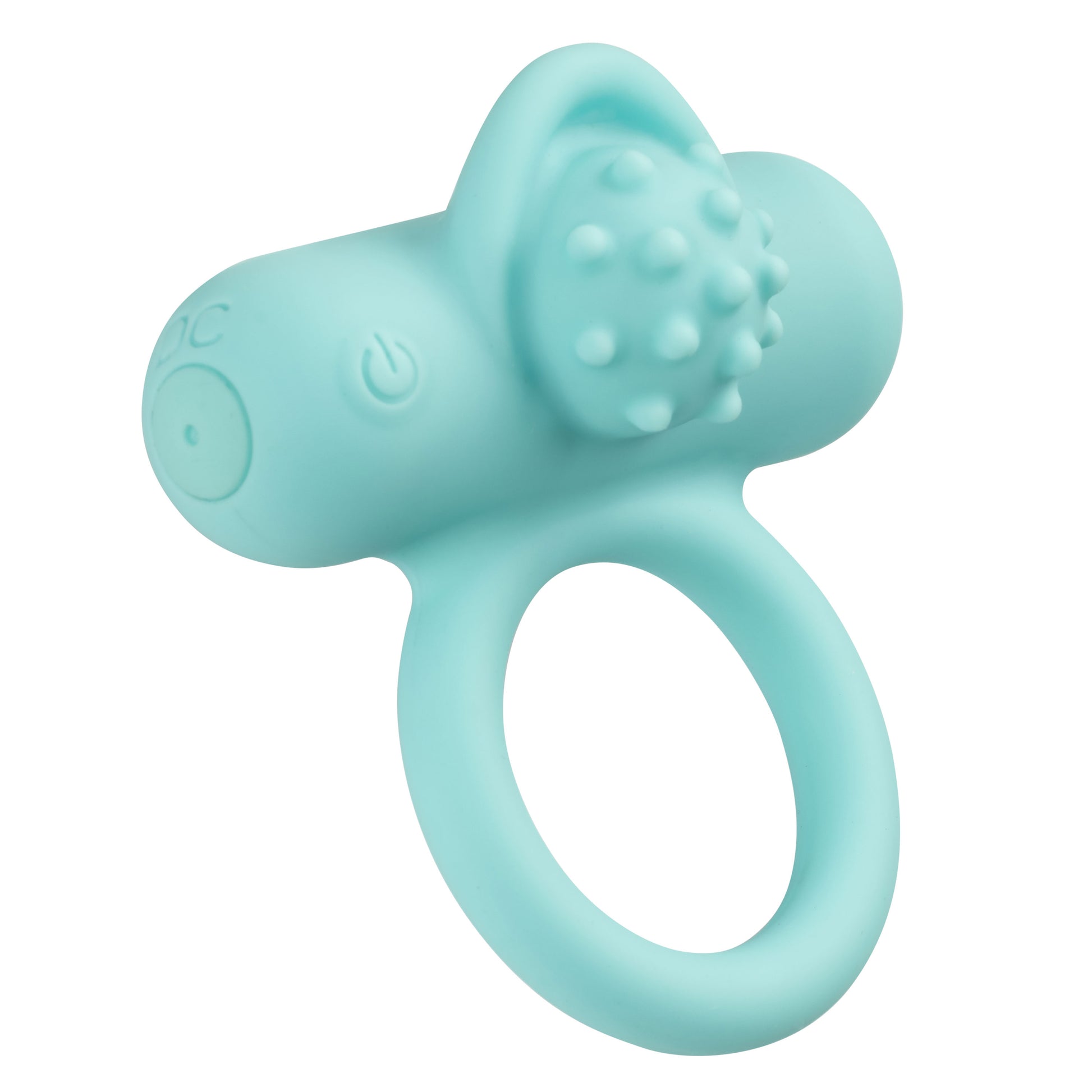 CalExotics Silicone Rechargeable Nubby Lover's Delight – Blue Vibrating Cock Ring