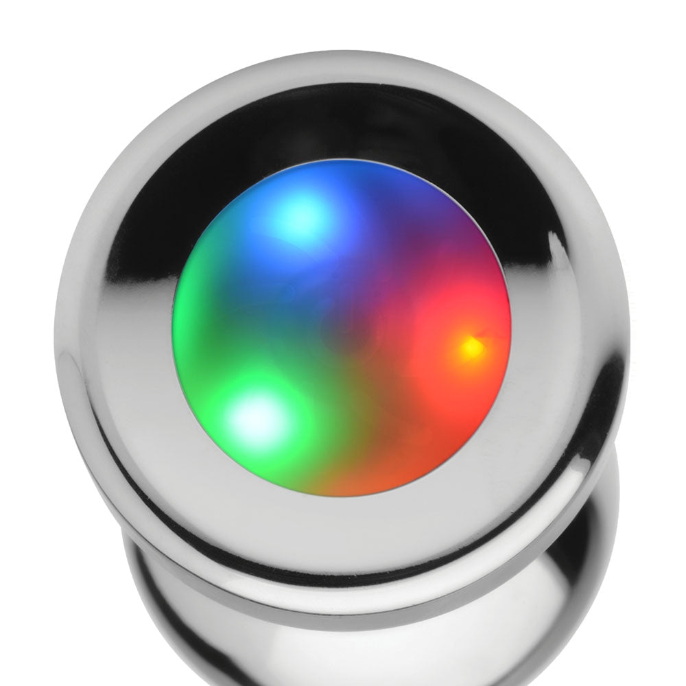 XR Brands Light Up Small Anal Plug with 3 LED Light Patterns – Multi