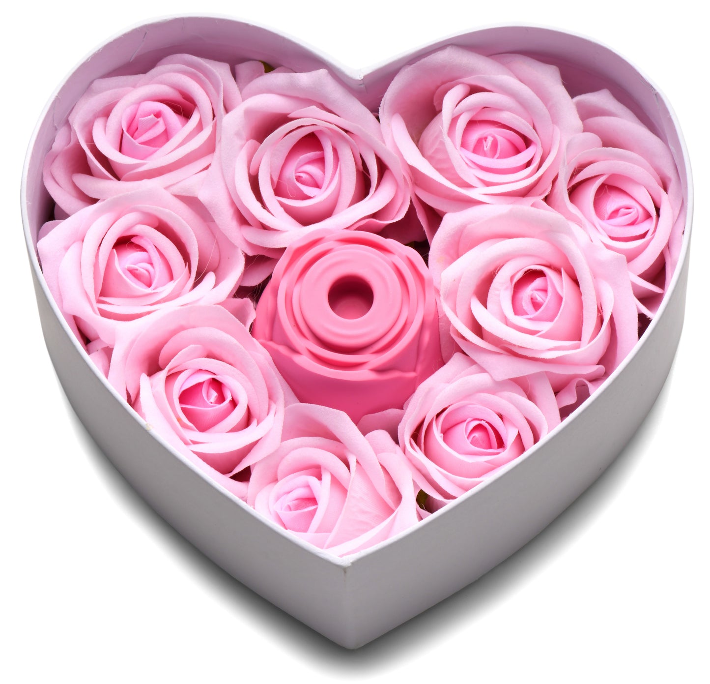 Bloomgasm Pink Rose Clit Stimulator in Heart-Shaped Box