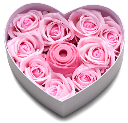 Bloomgasm Pink Rose Clit Stimulator in Heart-Shaped Box