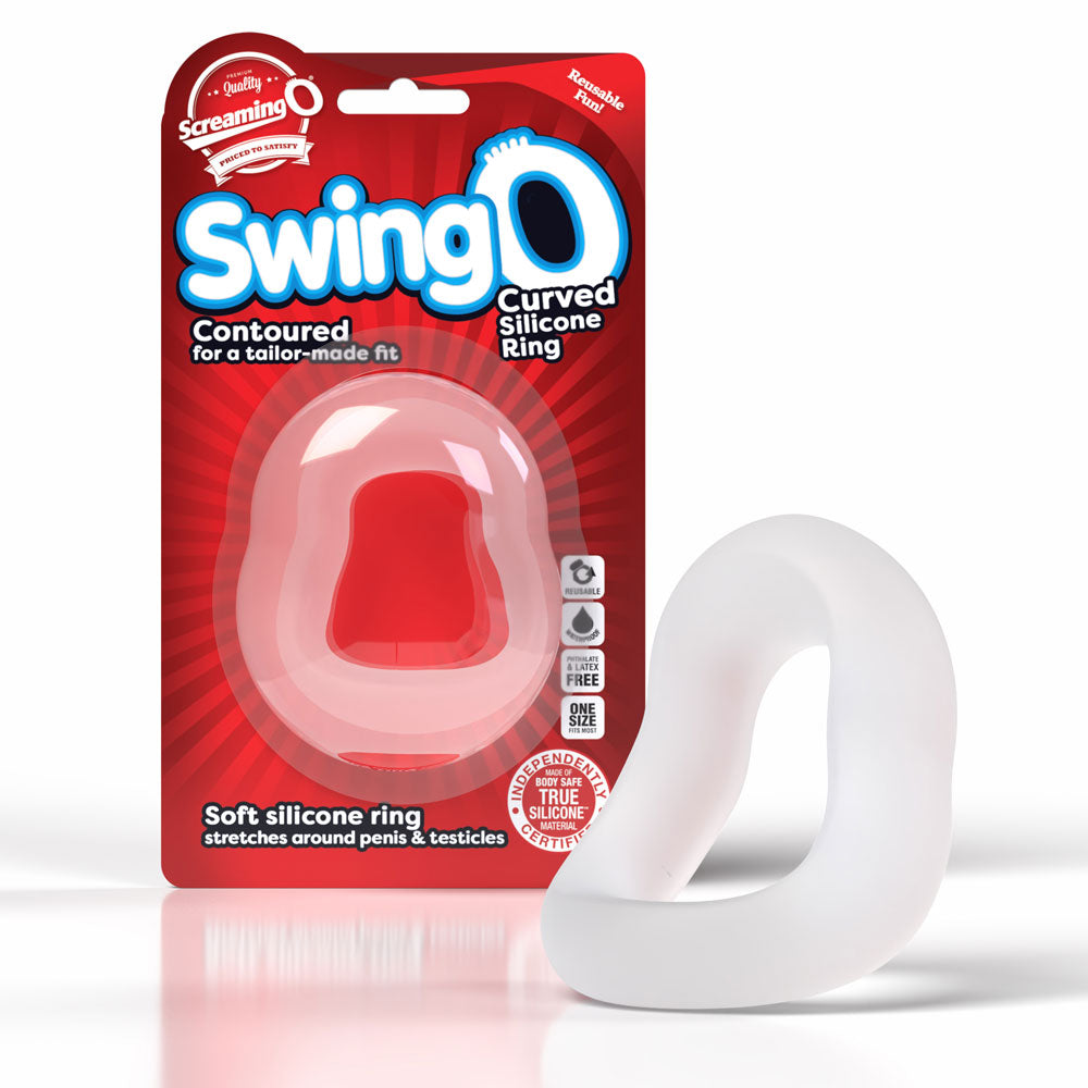 Screaming O Swingo Curve Cock Ring – Clear – Custom Contour Design