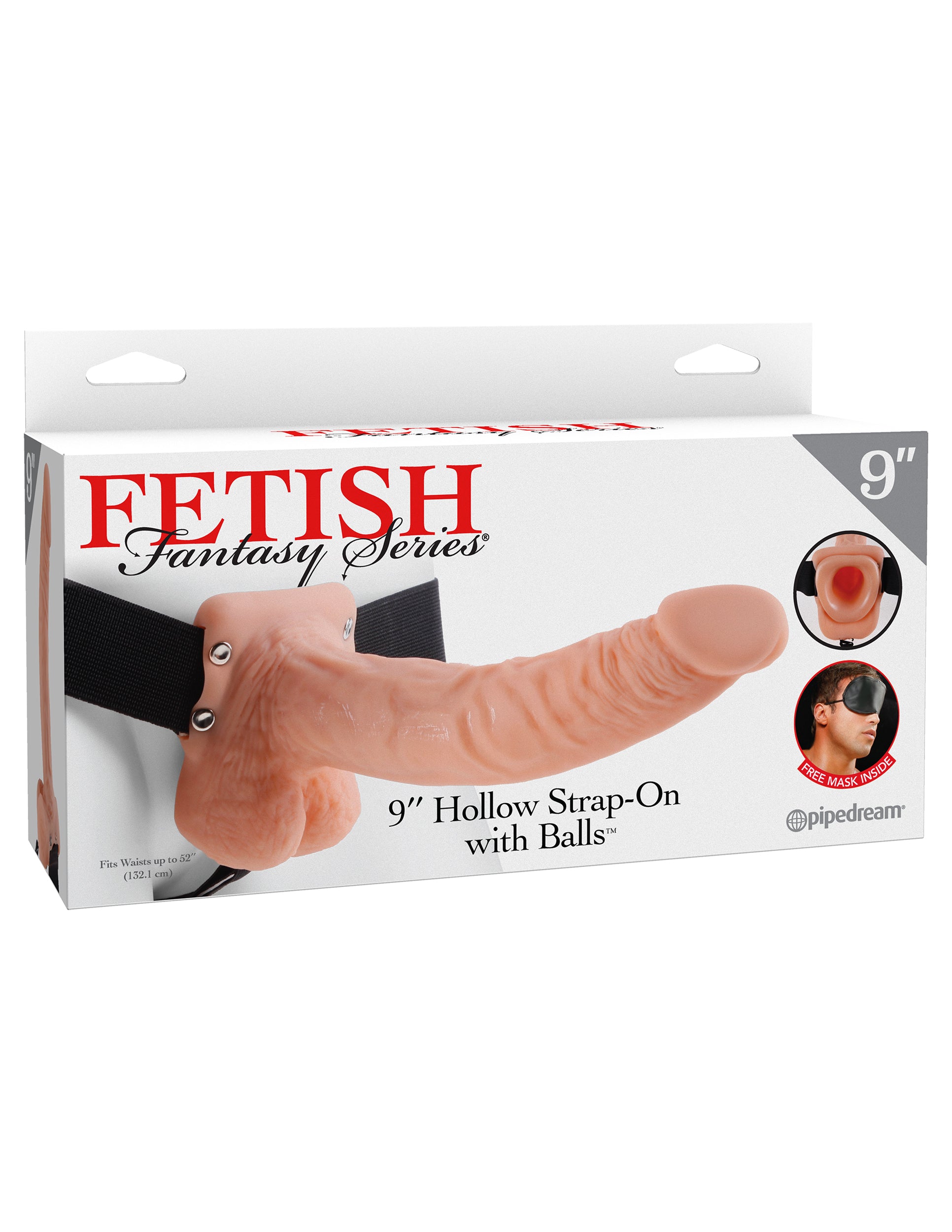 Pipedream Fetish Fantasy Series 9 Inch Hollow Strap-On with Balls - Flesh