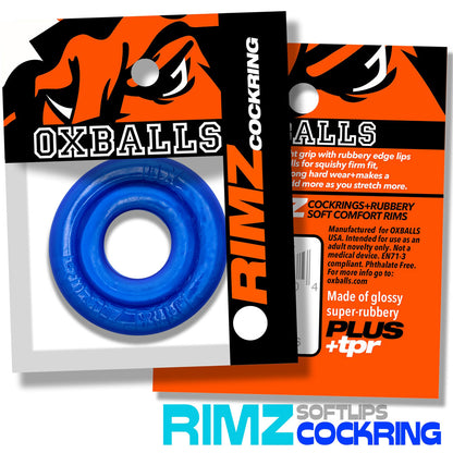 Oxballs RIMZ Single Ring Cockring – Blue – Firm Fit with Extended Comfort Lips