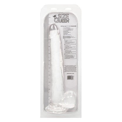 CalExotics Size Queen 12-Inch Realistic Dildo with Suction Cup – Clear