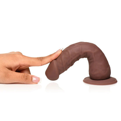 Easy Riders 7" Silicone Dildo – Realistic Design with Suction Cup – Dark Brown