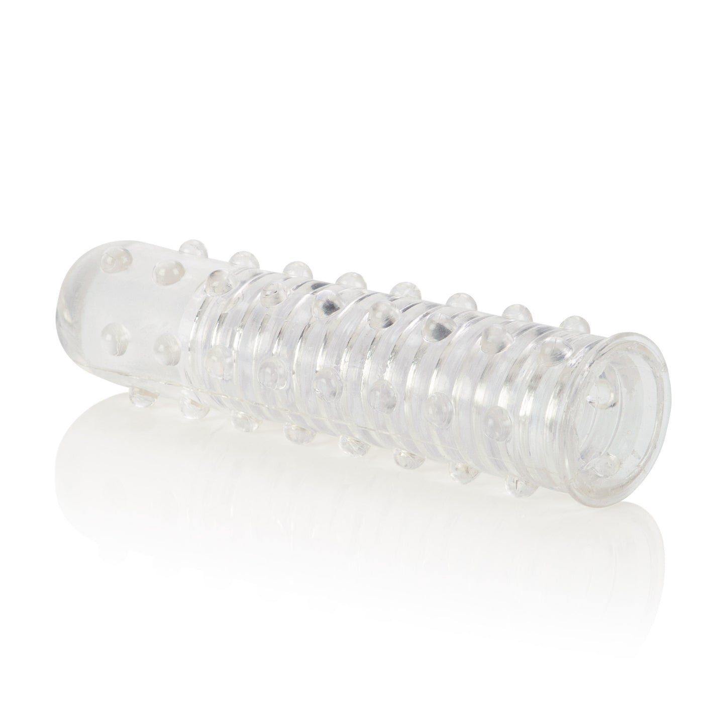 CalExotics Reversible Sleeve with Ridges and Pleasure Nodules - Clear