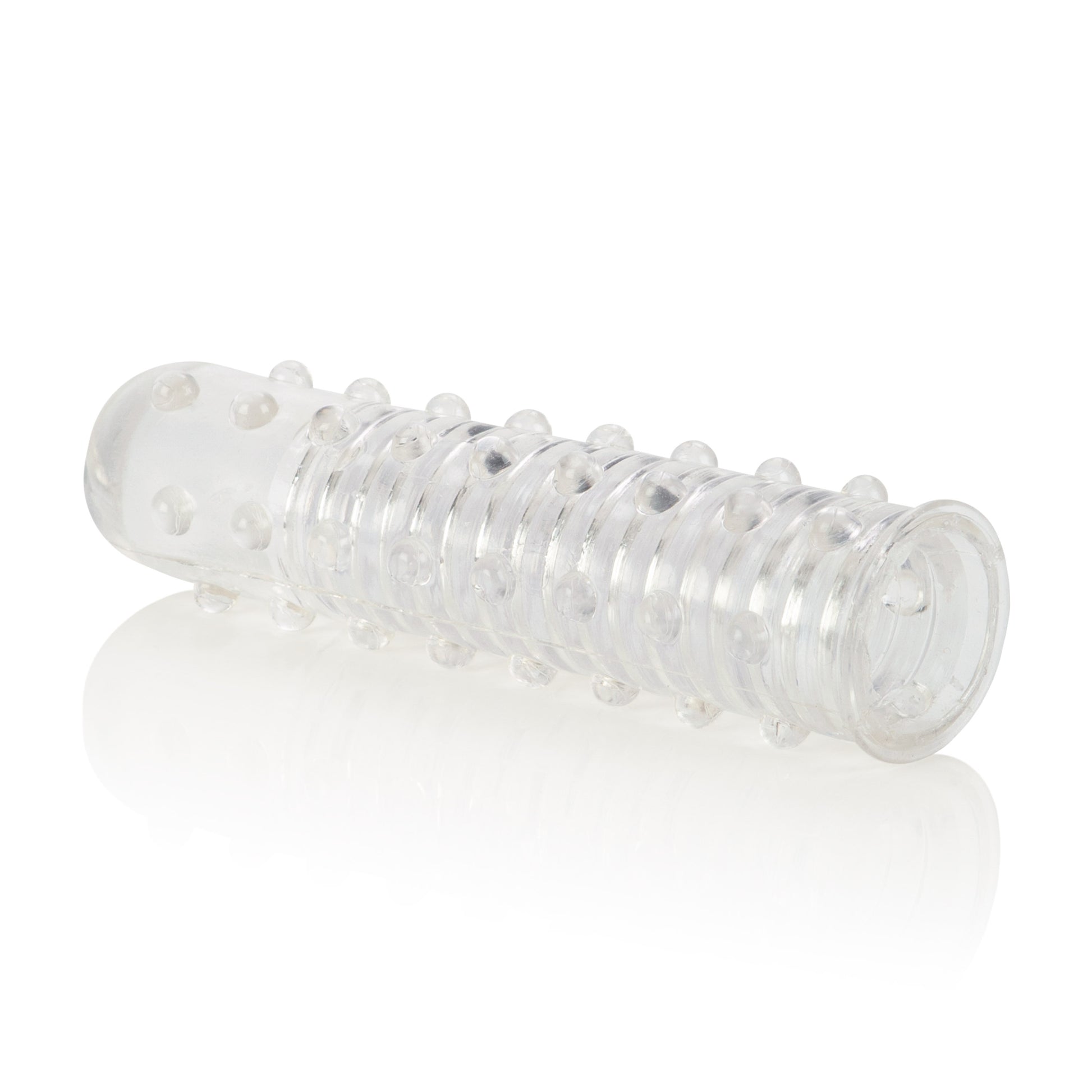 CalExotics Reversible Sleeve with Ridges and Pleasure Nodules - Clear