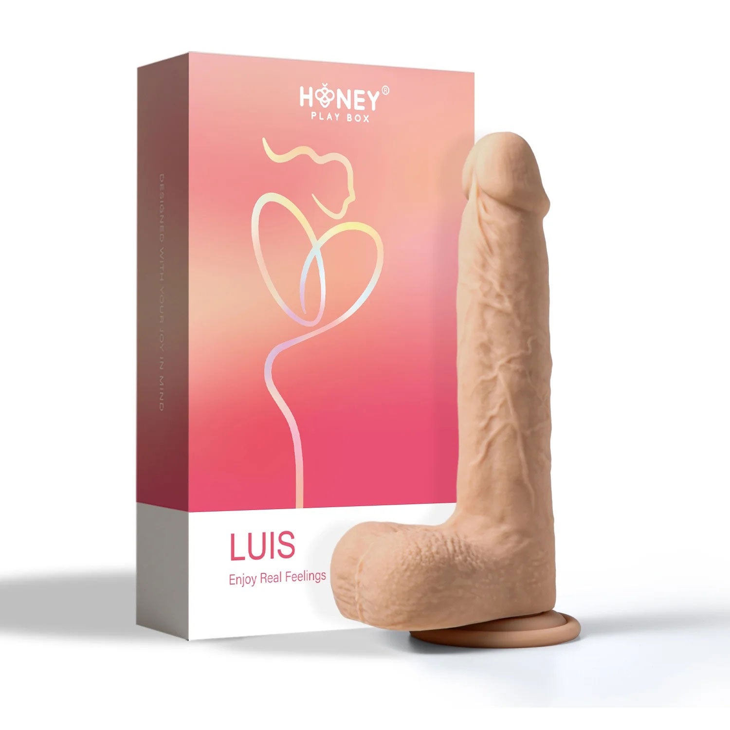 Honey Play Box Luis-App Controlled 8.5" Real Thrusting Dildo with Clit Licker - Beige