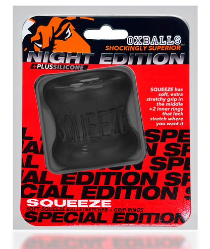Oxballs Squeeze Soft Grip Ballstretcher - Stretching Design - Night Black
