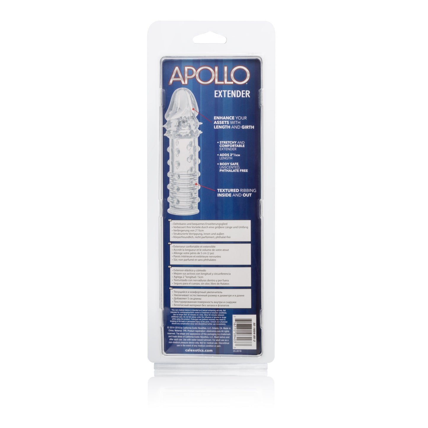 CalExotics Apollo Extender - Clear Stretchable Extender for Length and Girth Enhancement