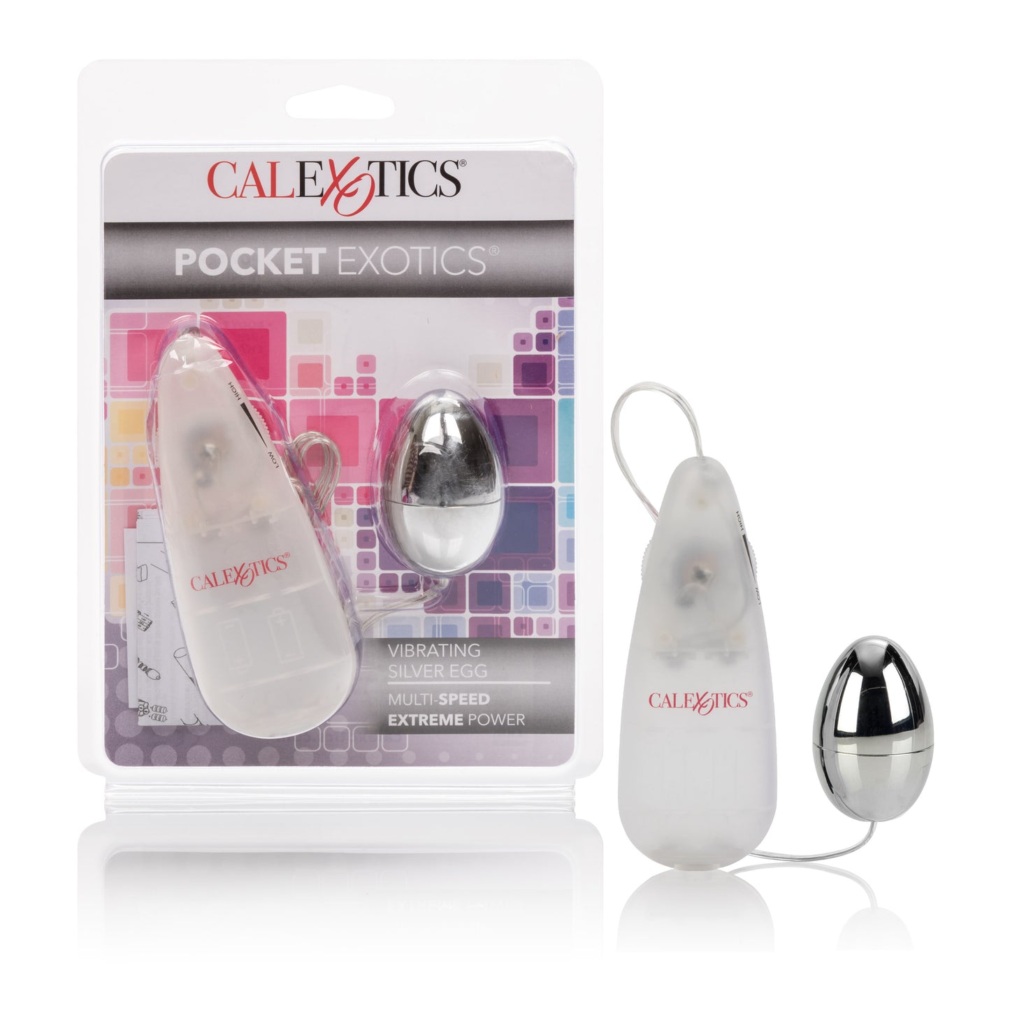 CalExotics Pocket Exotics Vibrating Egg – Silver – Multi-Speed