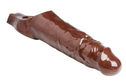 XR Brands Really Ample Penis Enhancer Sheath - Brown - Realistic Erection Enhancer