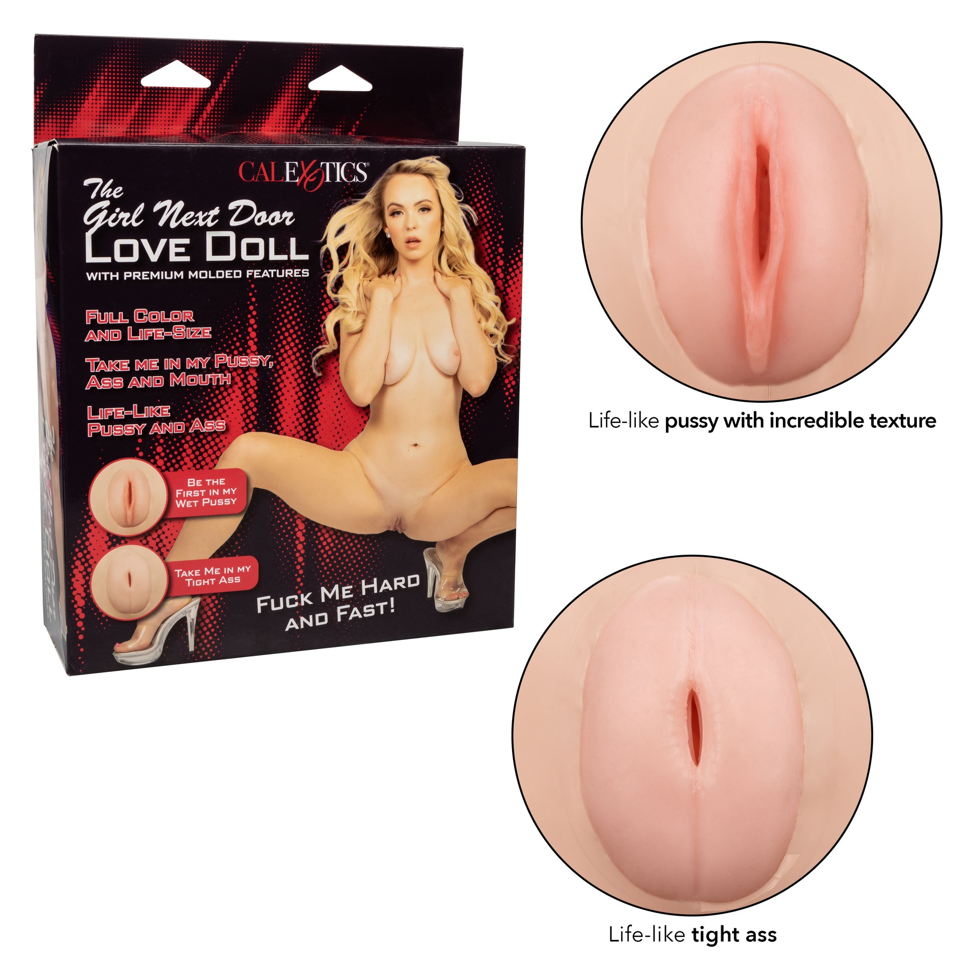 CalExotics Girl Next Door Love Doll – Life-Size with 3 Love Holes – PVC Plastic