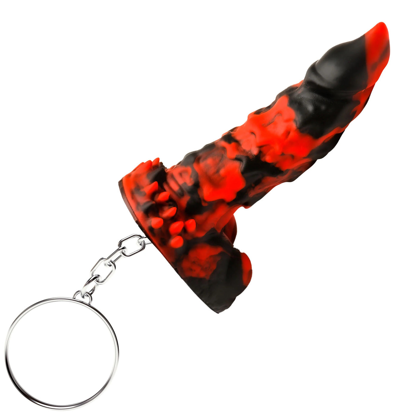 XR Brands Fire Demon Keychain – Mini Fantasy Accessory – Red/Black