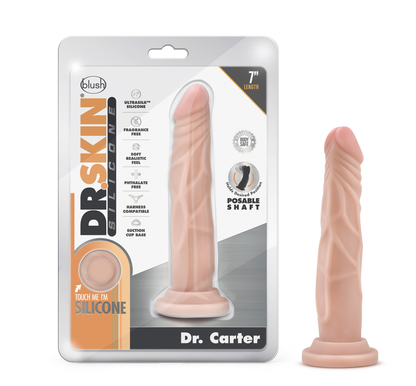 Dr. Skin Silicone Dr. Carter 7 Inch Dong with Suction Cup - Vanilla