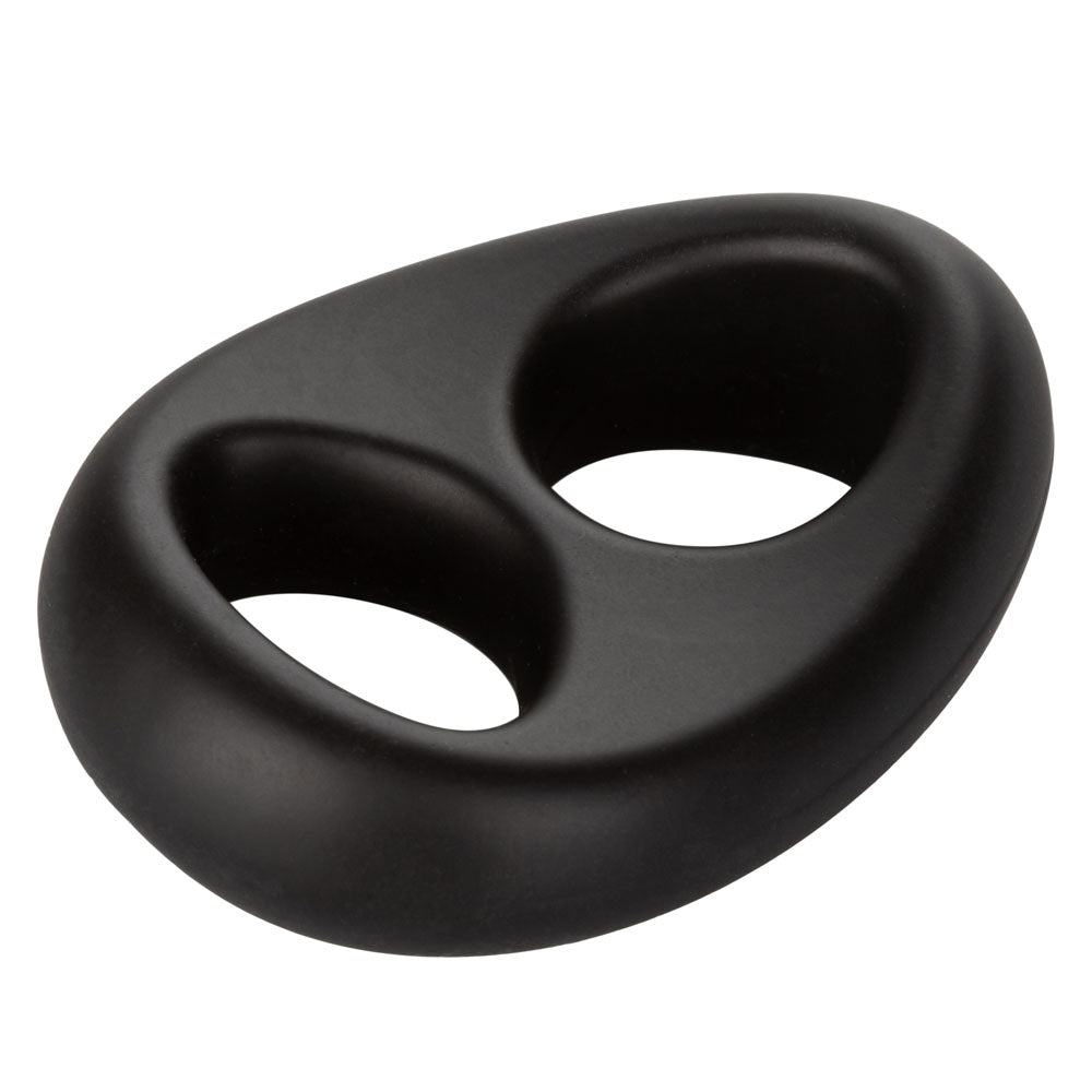 CalExotics Ultra-Soft Dual Ring – Black – Erection Support and Stamina Enhancer