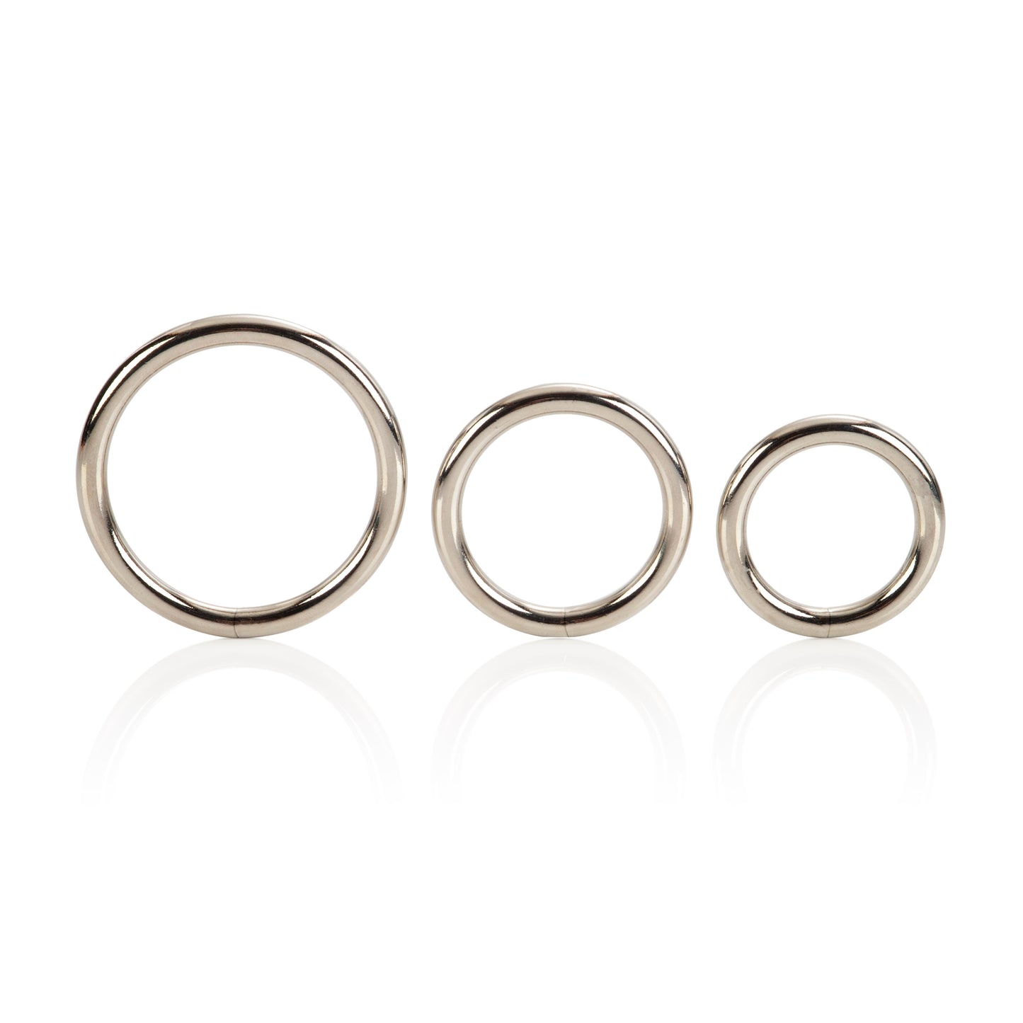 CalExotics Silver Ring 3 Piece Set - Steel Rings with Silver Plating