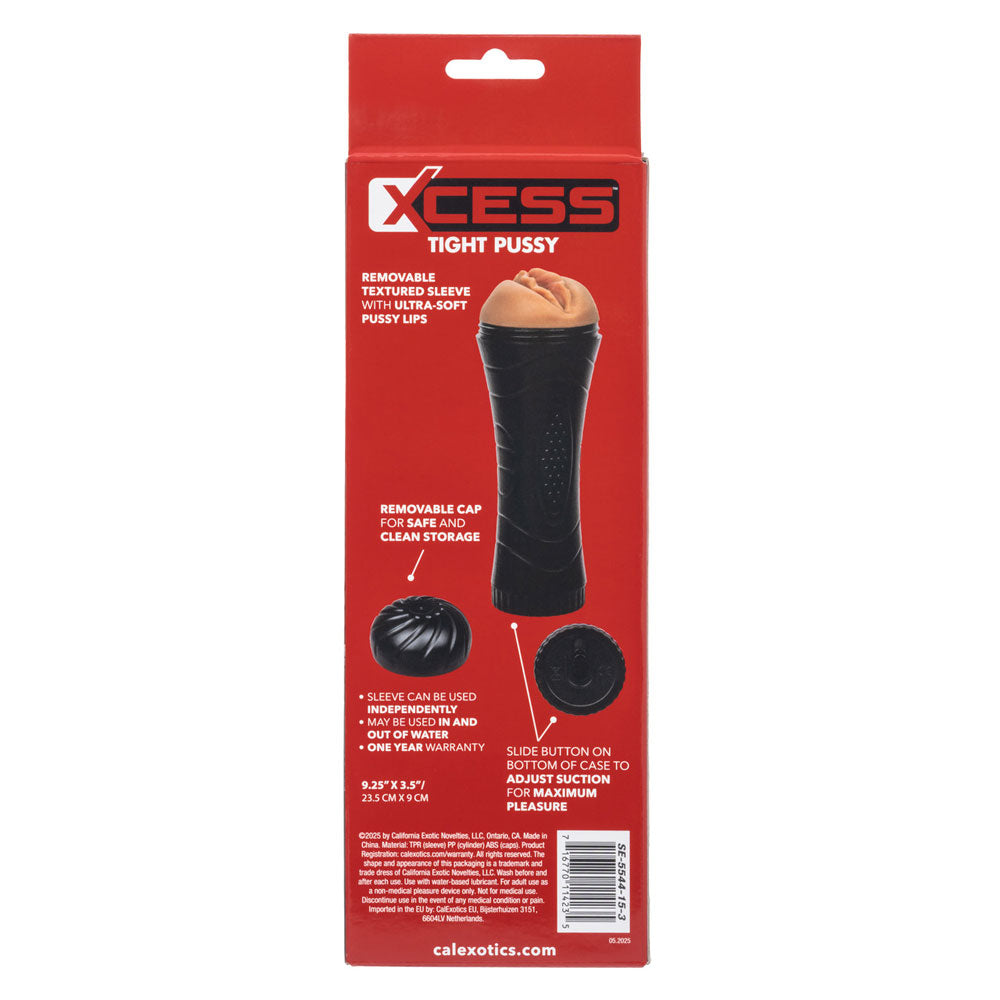 CalExotics Xcess Tight Pussy Discreet Masturbator with Suction Control - Brown