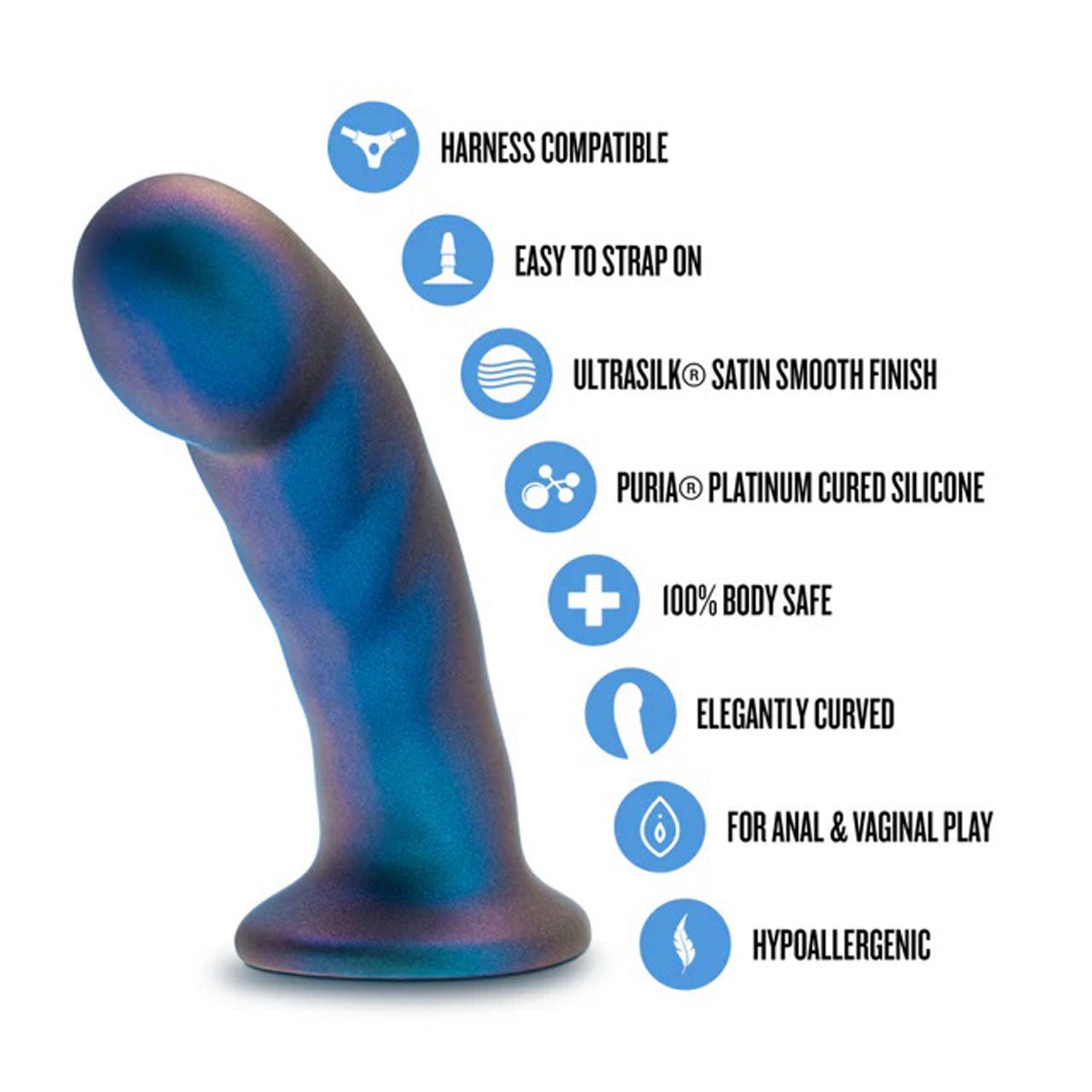 Temptasia Rebellion Peg Blue Dildo for Strap-On Play