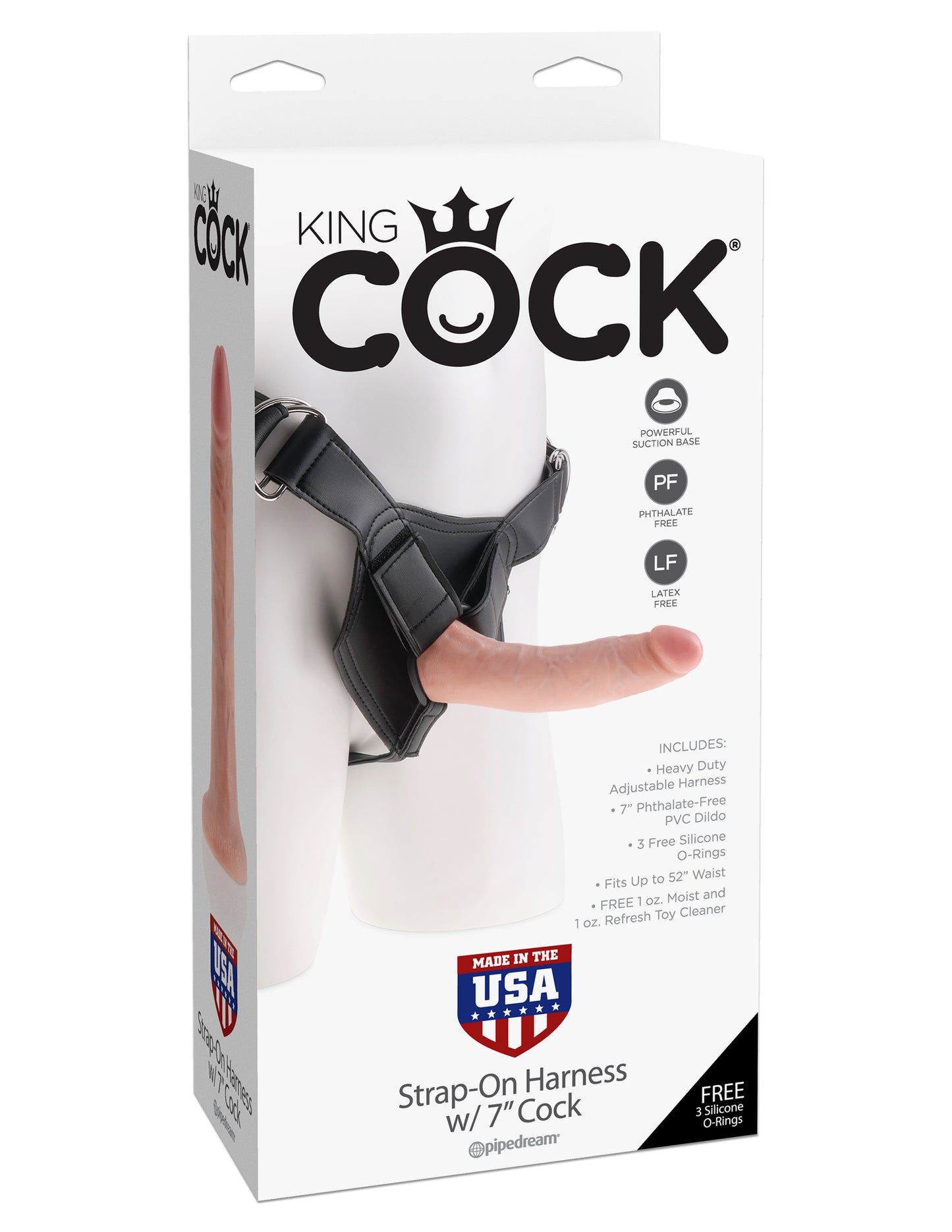 Pipedream King Cock Strap-On Harness with 7-Inch Cock - Flesh