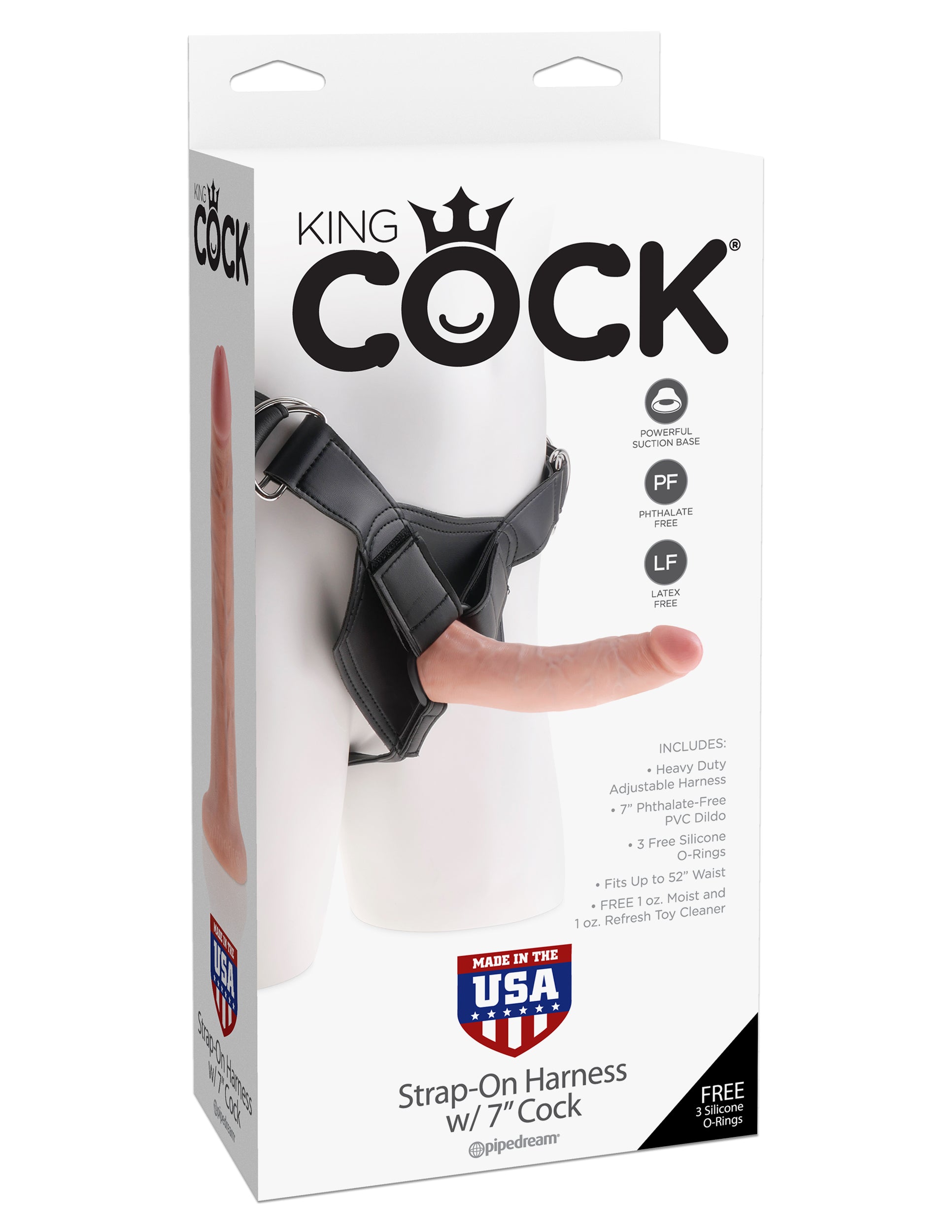 Pipedream King Cock Strap-On Harness with 7-Inch Cock - Flesh