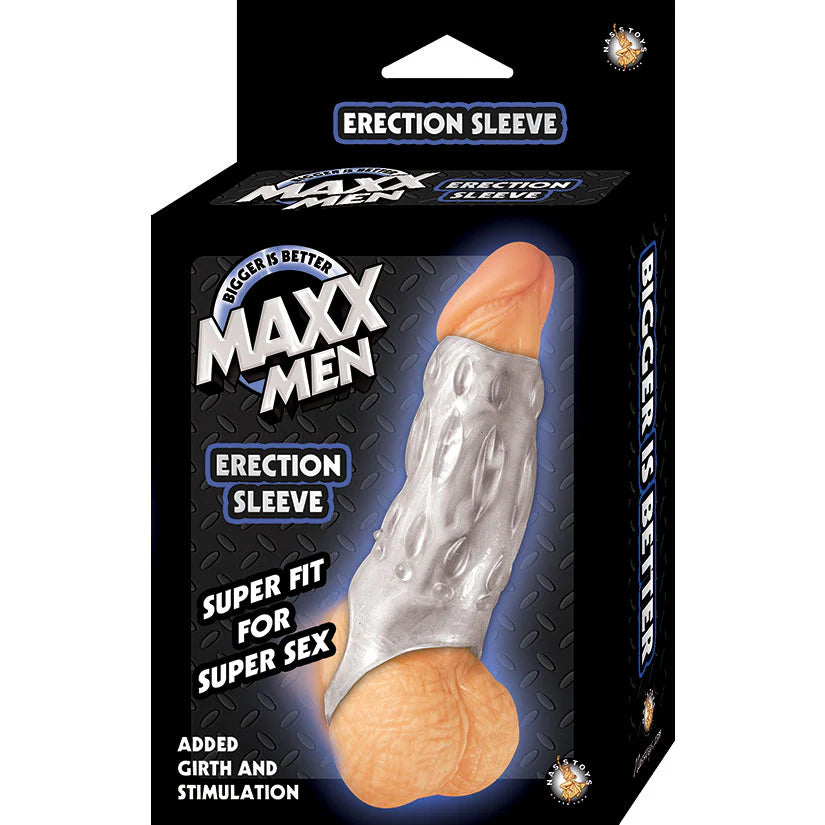 Maxx Men Erection Sleeve - Clear - Waterproof and Phthalate Free